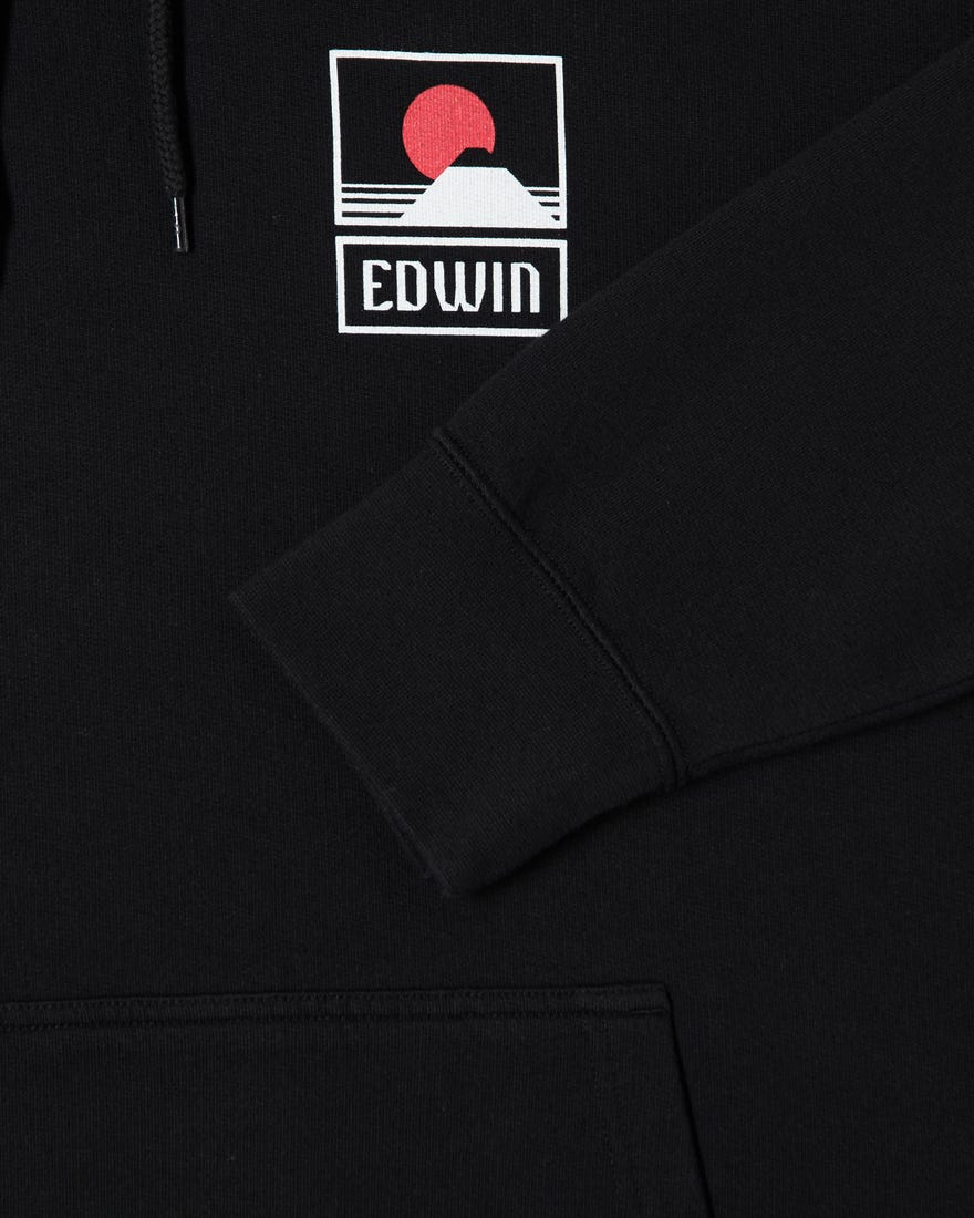 Edwin Sunset on MT Fuji Hoodie Sweat Black