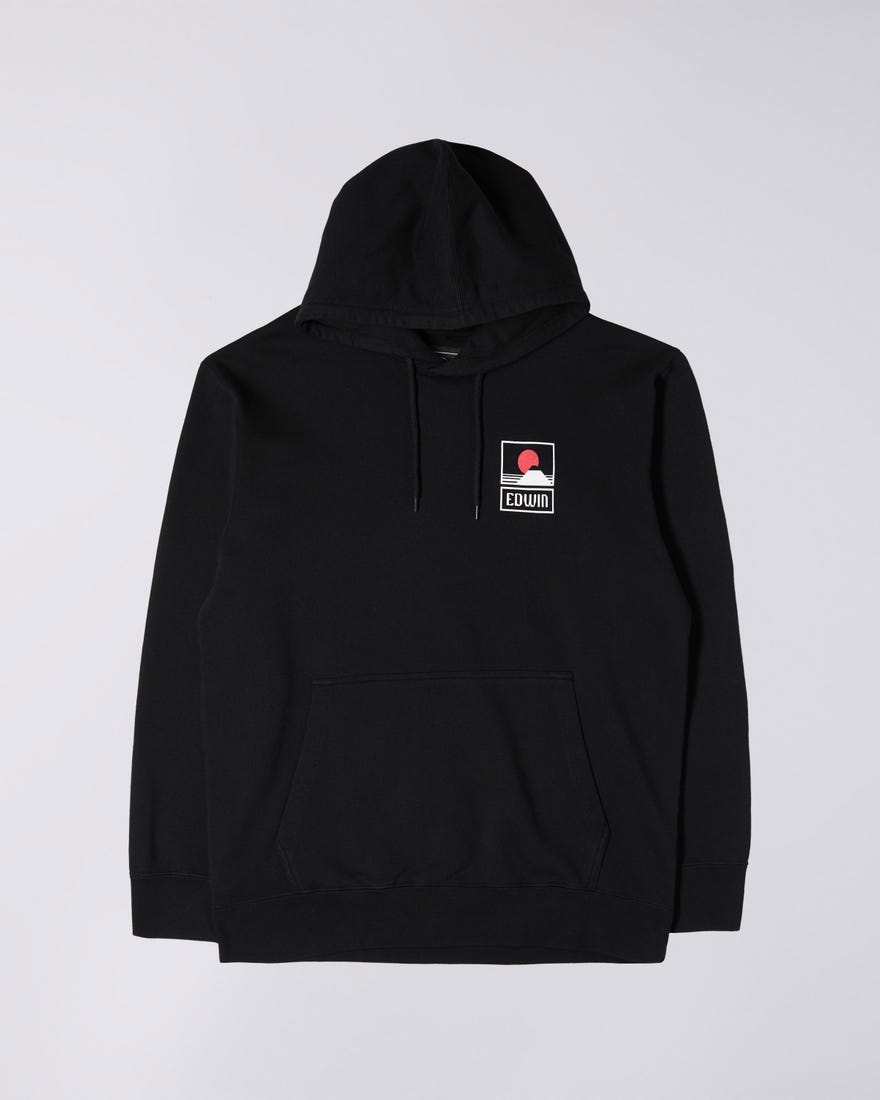 Edwin Sunset on MT Fuji Hoodie Sweat Black