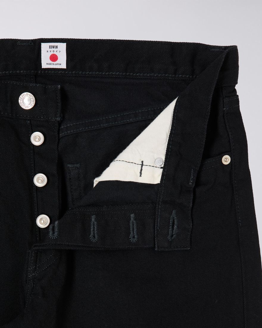 Edwin Regular Tapered 13oz Kaihara Black Unwashed Denim