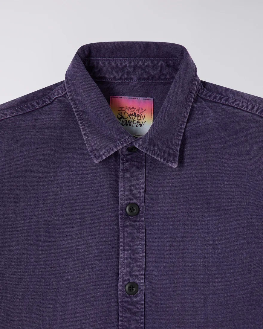 Edwin Sebastian Garment Dyed Denim Shirt Purple Plumeria