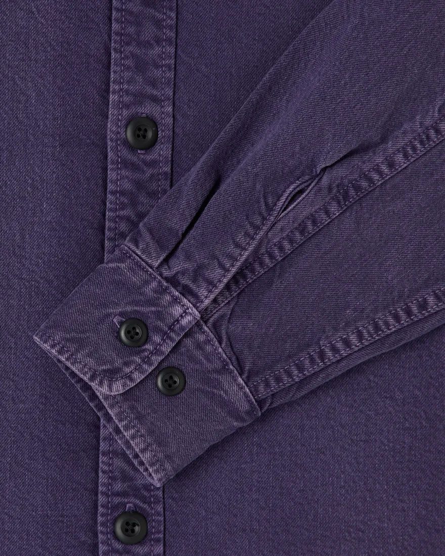 Edwin Sebastian Garment Dyed Denim Shirt Purple Plumeria
