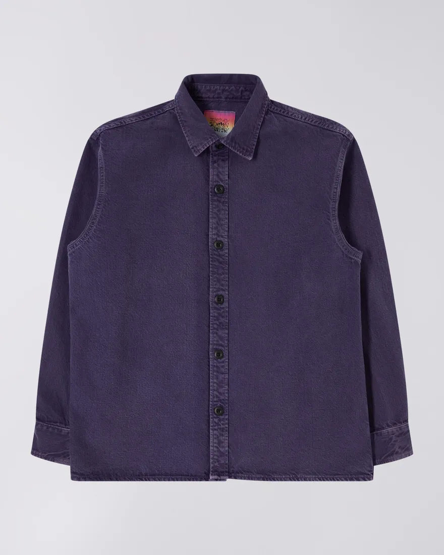 Edwin Sebastian Garment Dyed Denim Shirt Purple Plumeria
