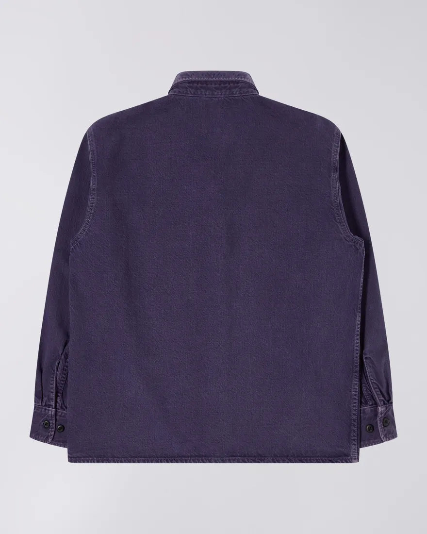 Edwin Sebastian Garment Dyed Denim Shirt Purple Plumeria