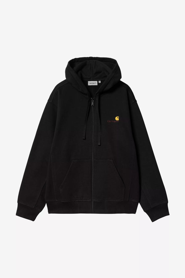 Carhartt WIP Hooded American Script Zip Jacket Black