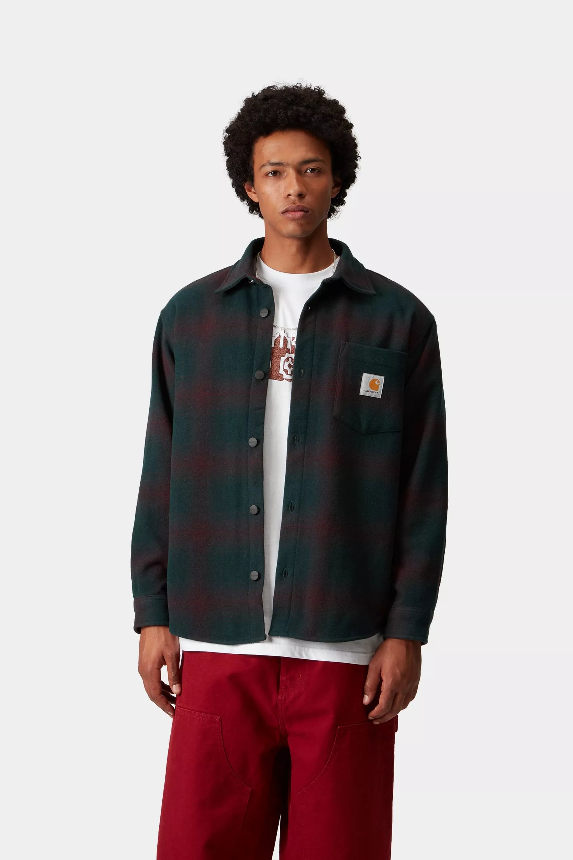 Carhartt WIP Brennan Wool Plaid Weave Shirt Jac Deep Lagoon
