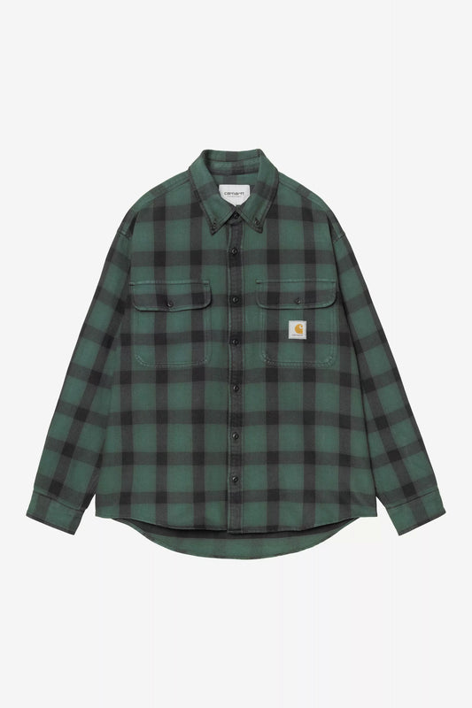 Carhartt WIP Edmans Check Shirt Kale Green