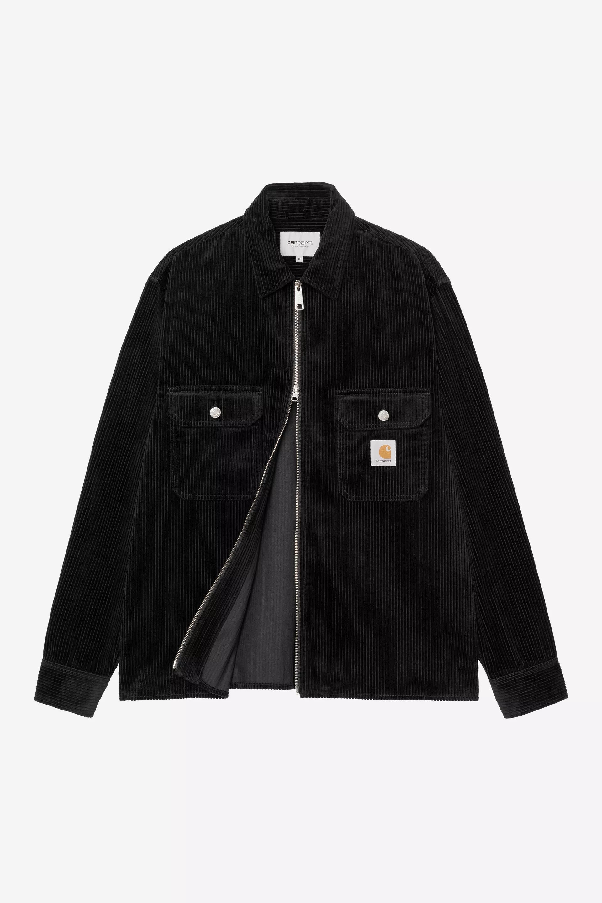 Carhartt WIP Corduroy Reynolds Zip Shirt Jac in black
