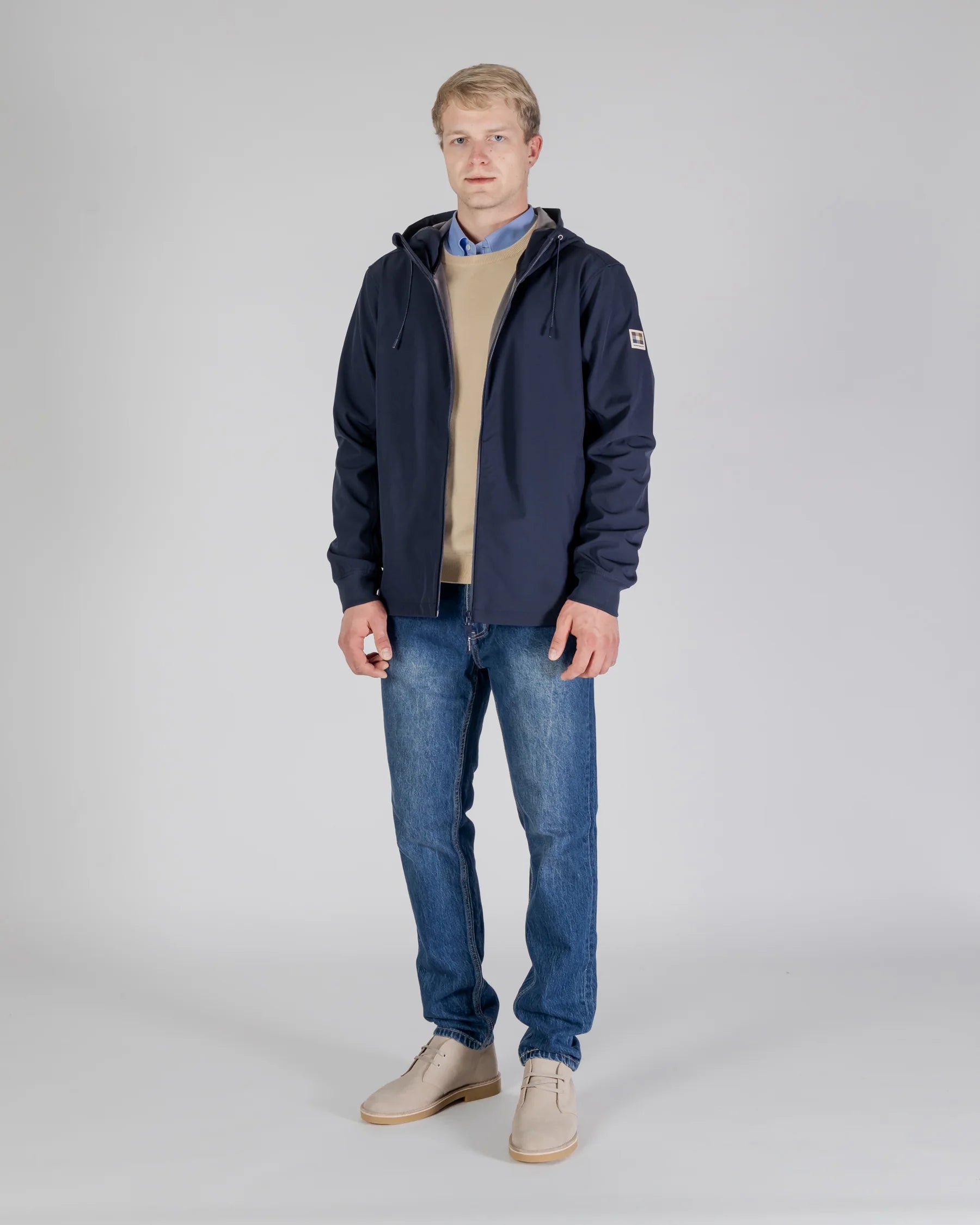 Aquascutum Active Shell Hybrid Hooded Jacket Navy