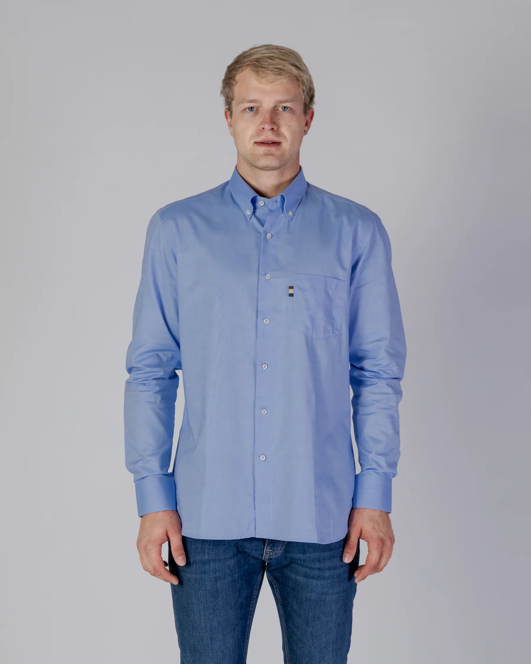 Aquascutum Active Cotton Oxford Shirt Light Blue