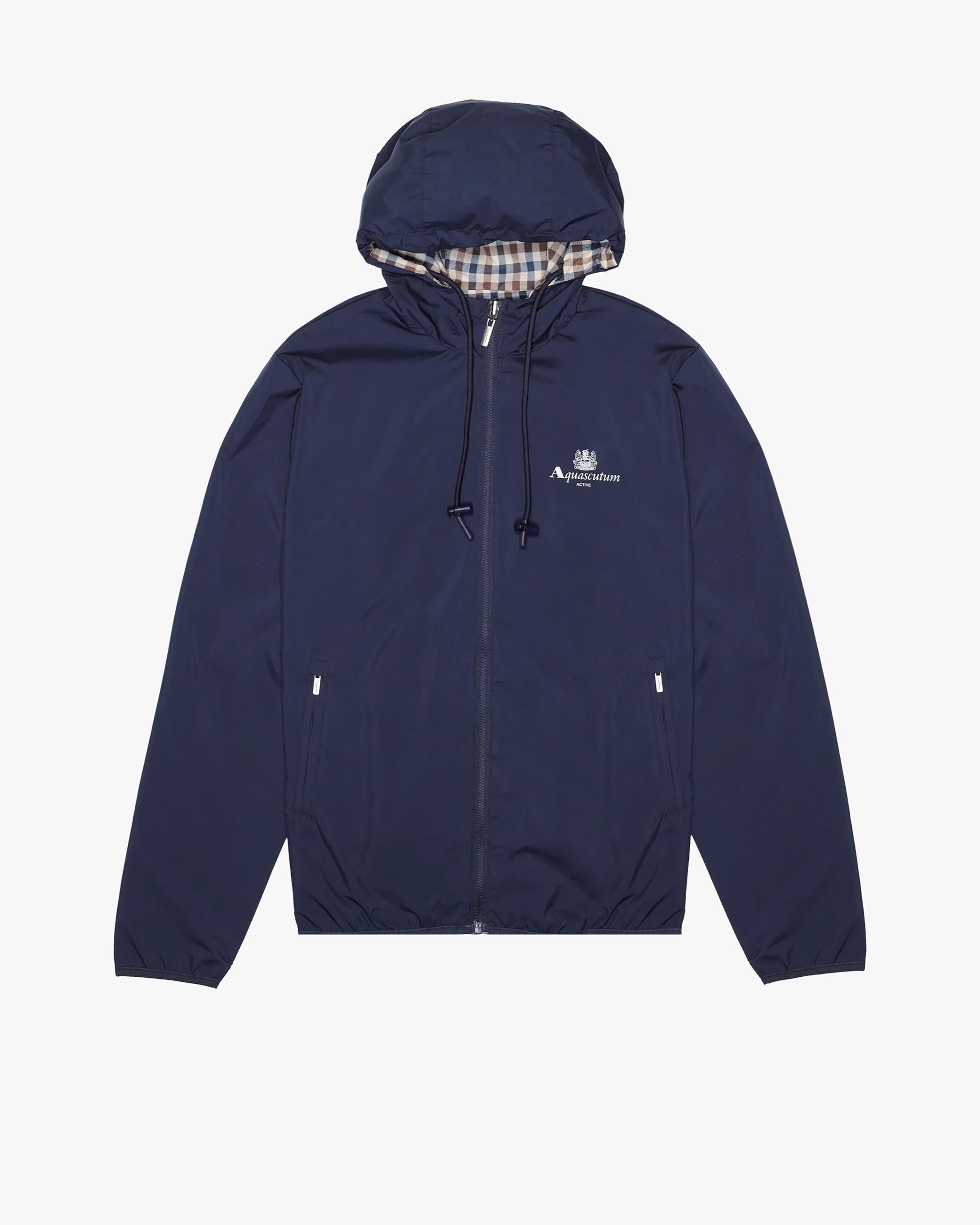 Aquascutum Reversible Hooded Sailor Jacket Navy/Check