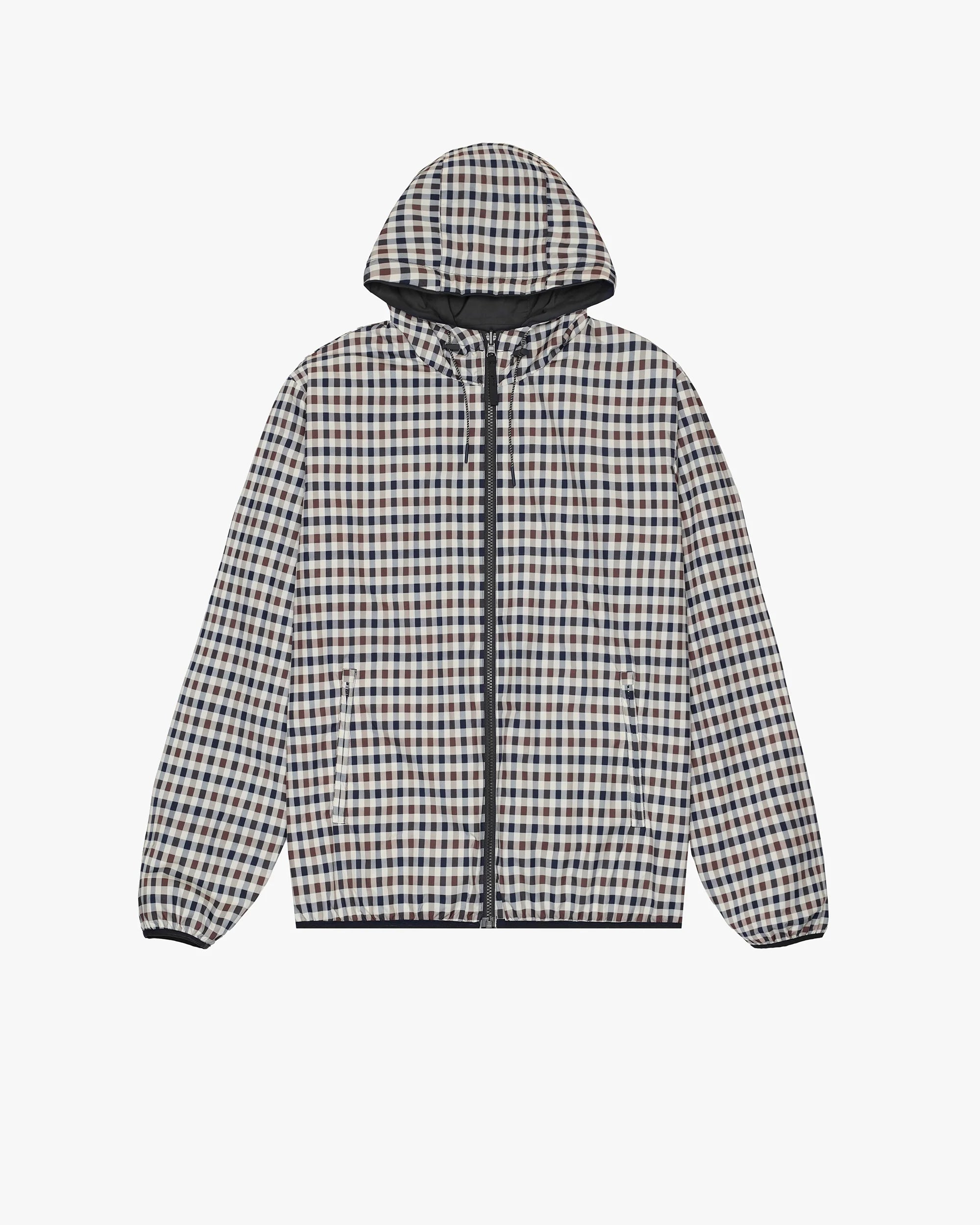Aquascutum Reversible Hooded Sailor Jacket Black/Check