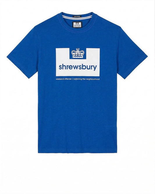 Weekend Offender City Shrewsbury Series T-Shirt in Electric Blue