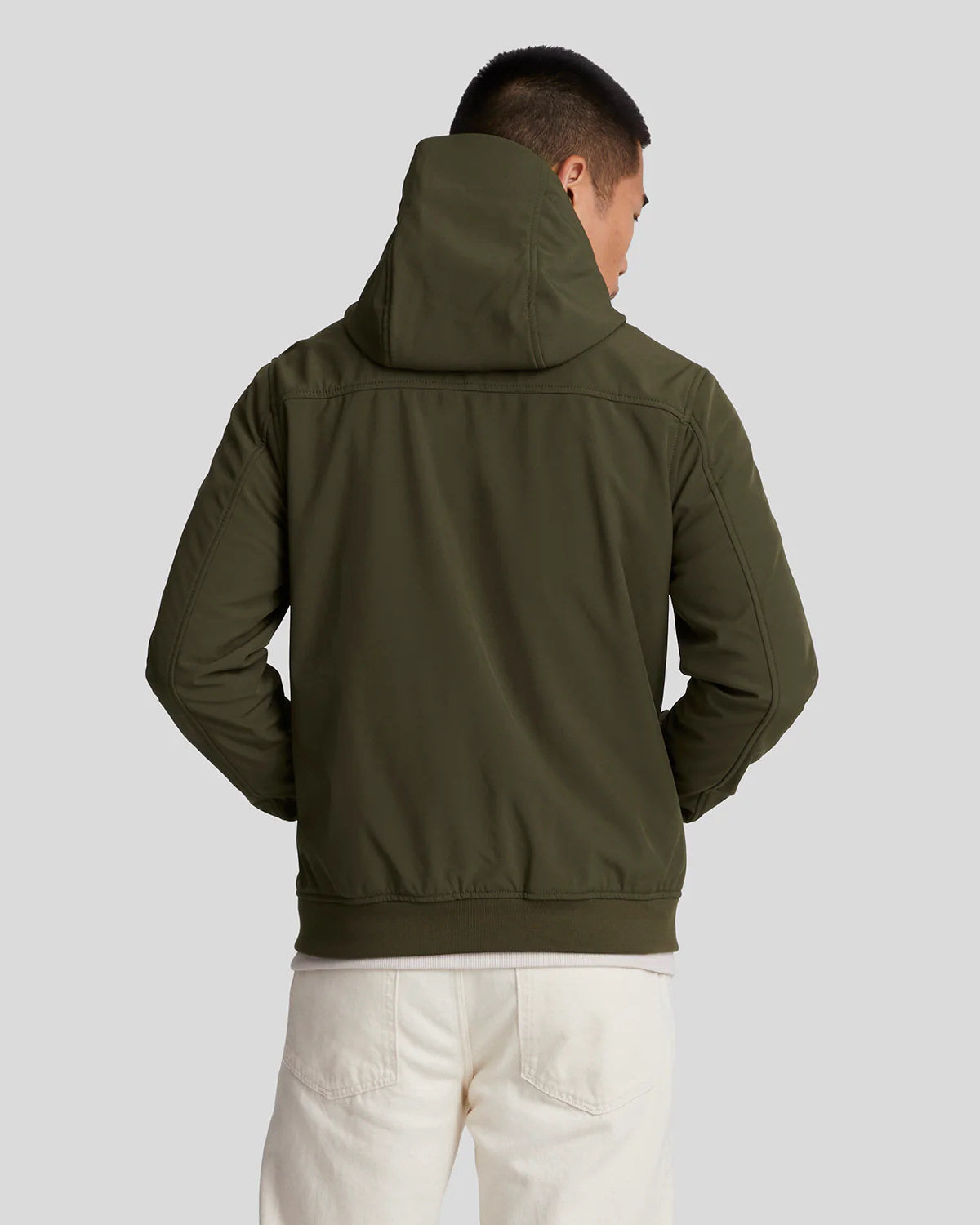 Lyle & Scott Fleece Back Softshell Jacket in Olive