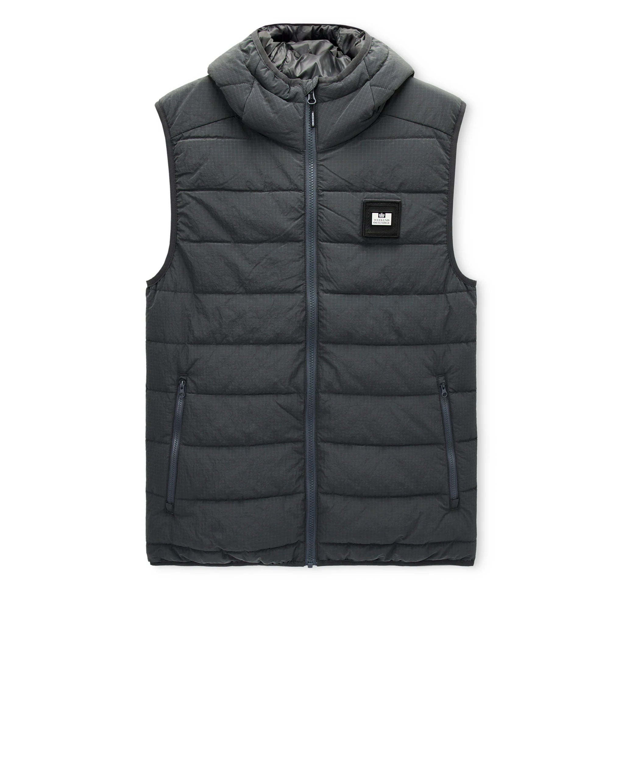 Weekend Offender Toronto Padded Hood Gilet Cyclone Grey