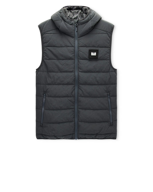 Weekend Offender Toronto Padded Hood Gilet Cyclone Grey