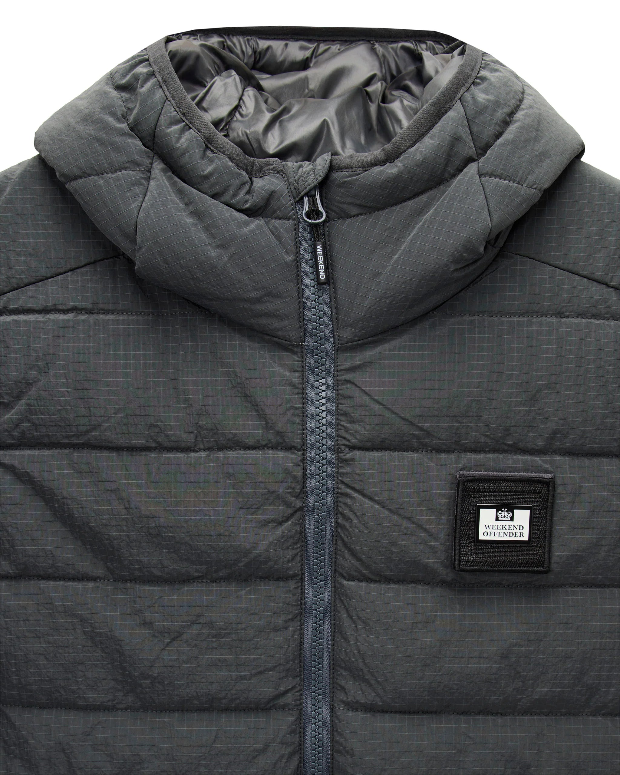 Weekend Offender Toronto Padded Hood Gilet Cyclone Grey