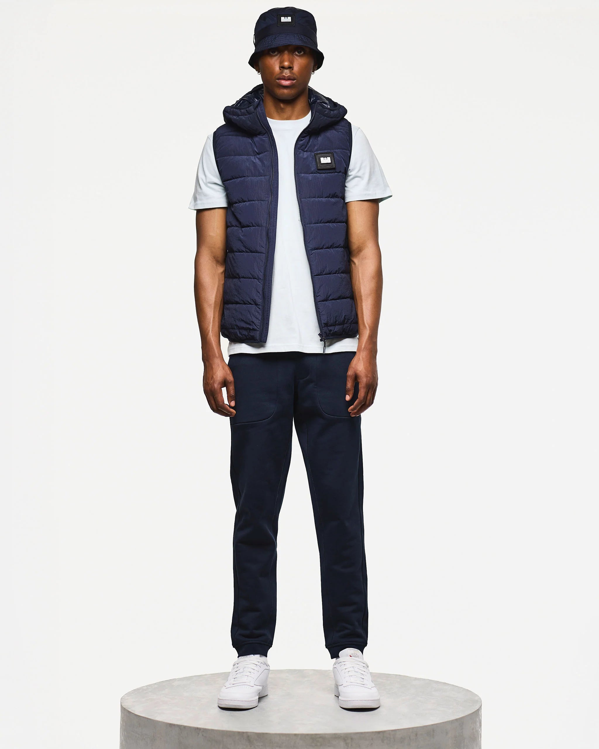 Weekend Offender Toronto Padded Hood Gilet Navy