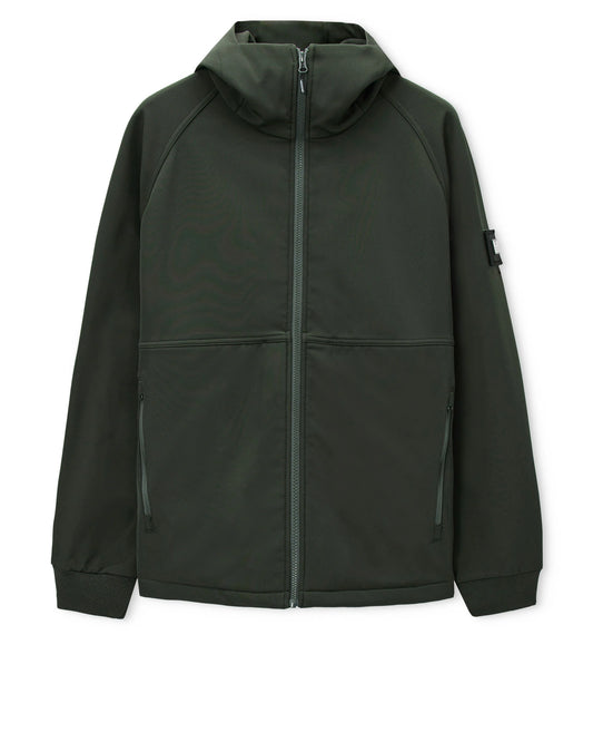 Weekend Offender Stipe Softshell Jacket Forest Green