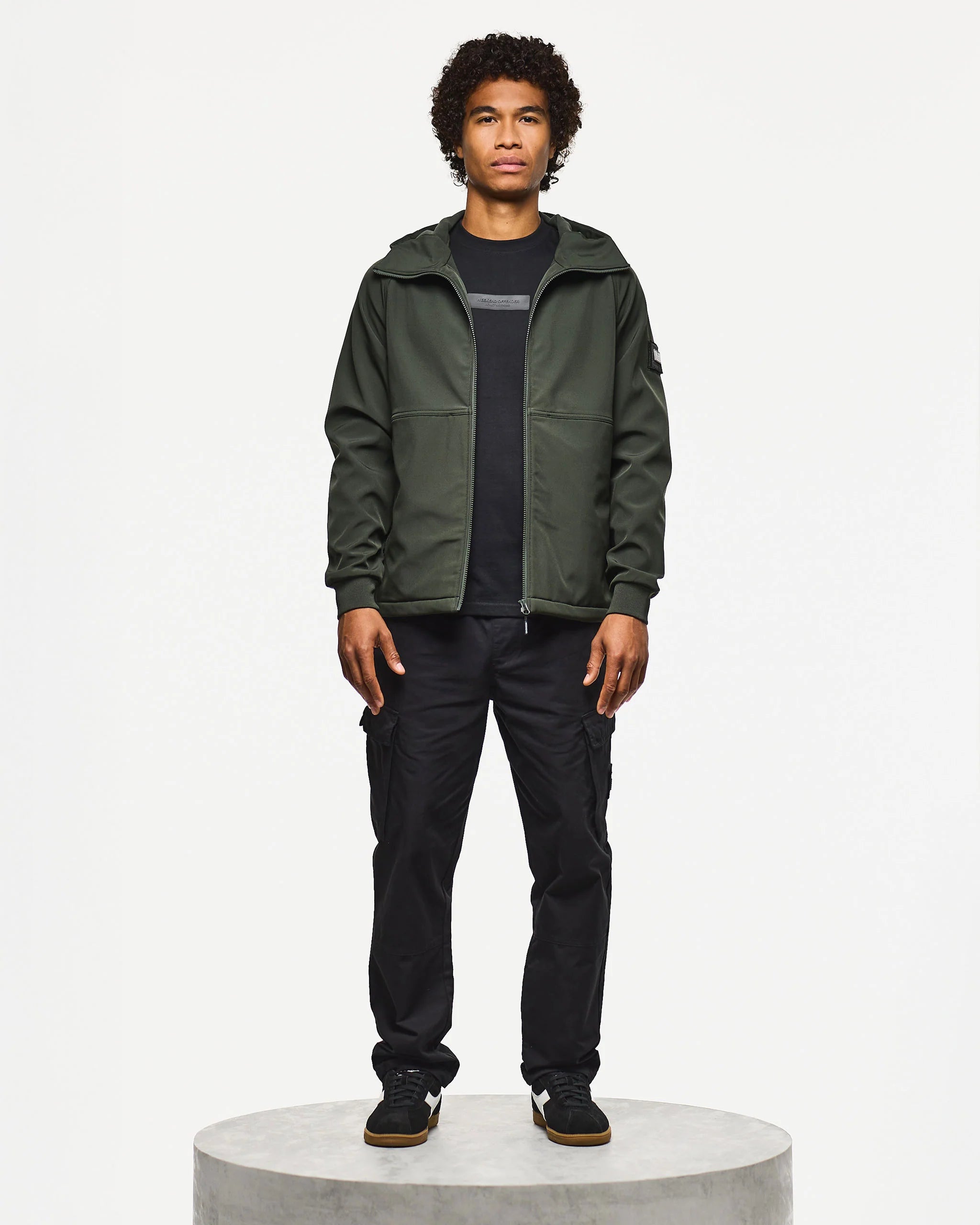 Weekend Offender Stipe Softshell Jacket Forest Green
