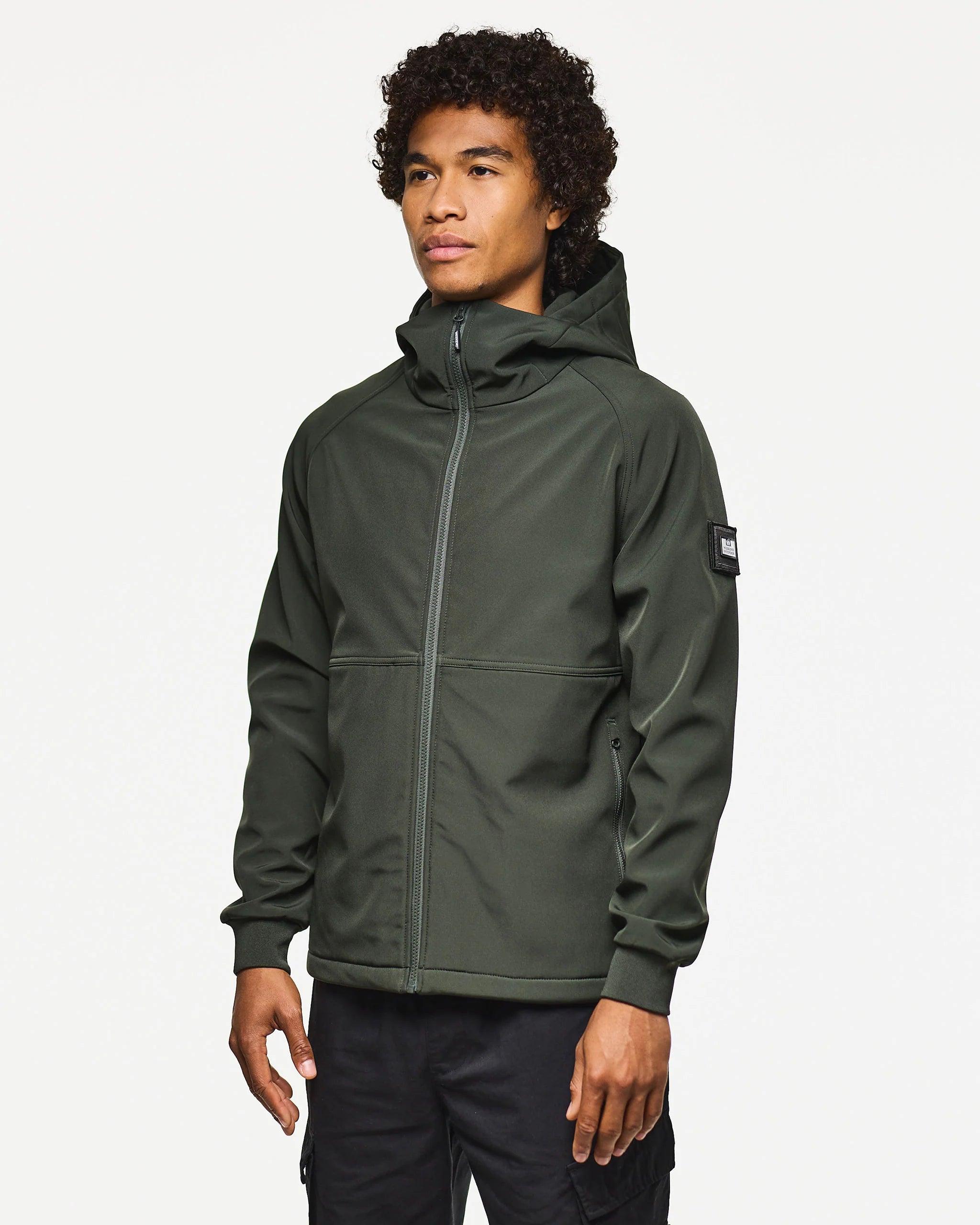 Weekend Offender Stipe Softshell Jacket Forest Green