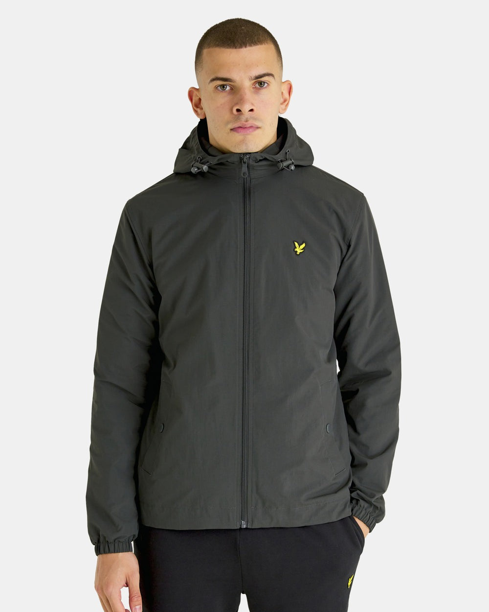 Lyle and scott zip through hooded jacket black hotsell