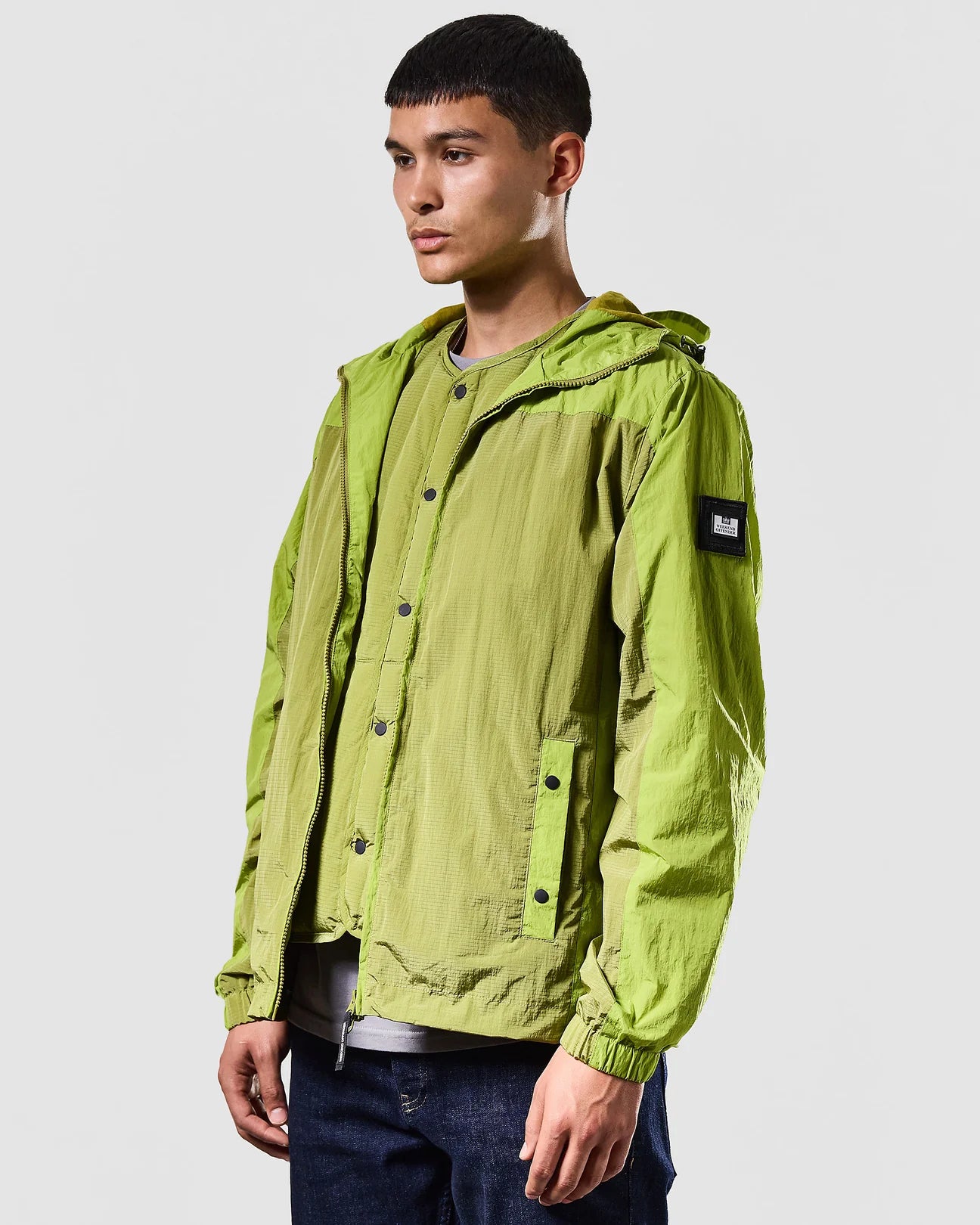 Lime green 2025 windbreaker mens