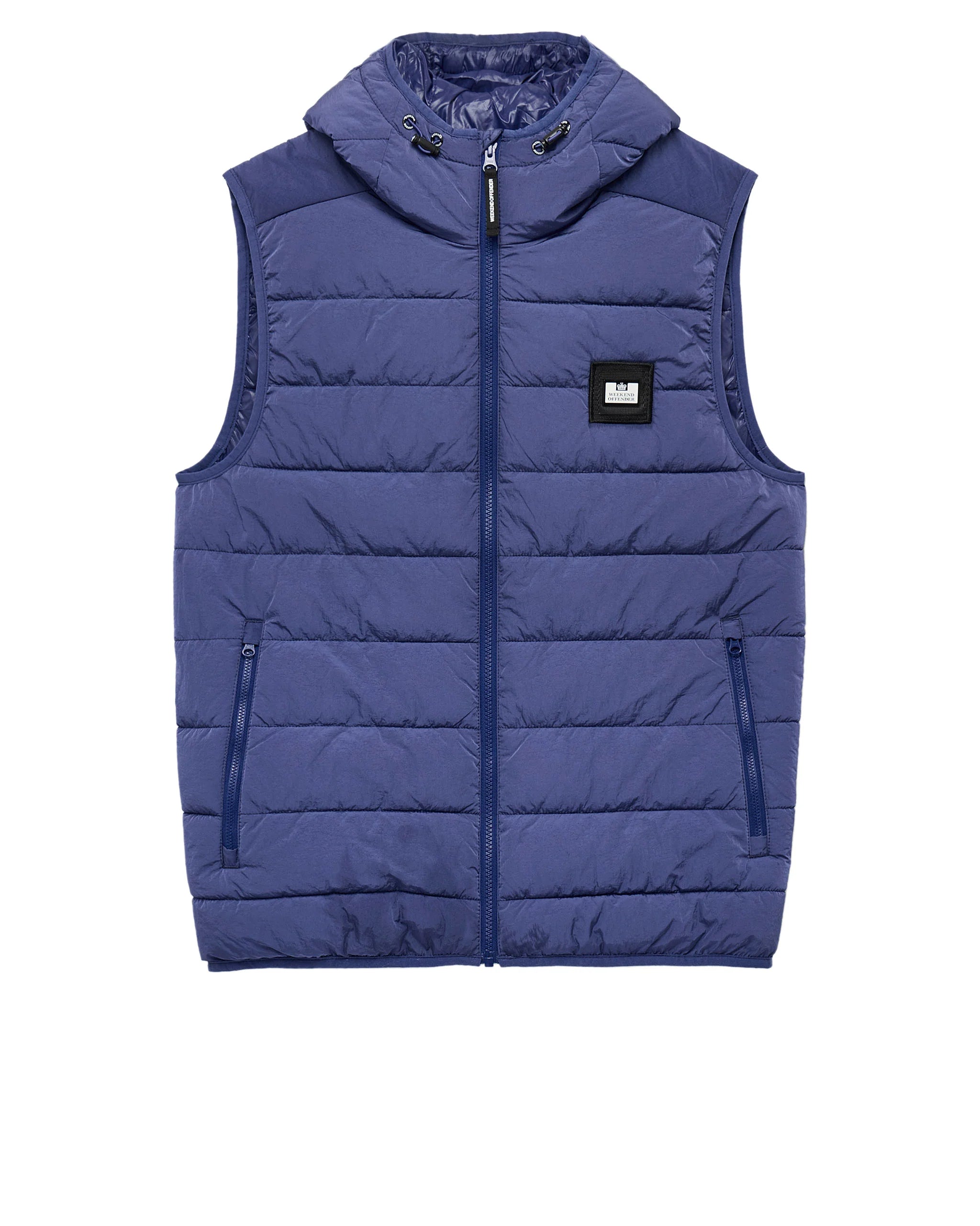 Weekend Offender Toronto Hooded Gilet in Bright Navy