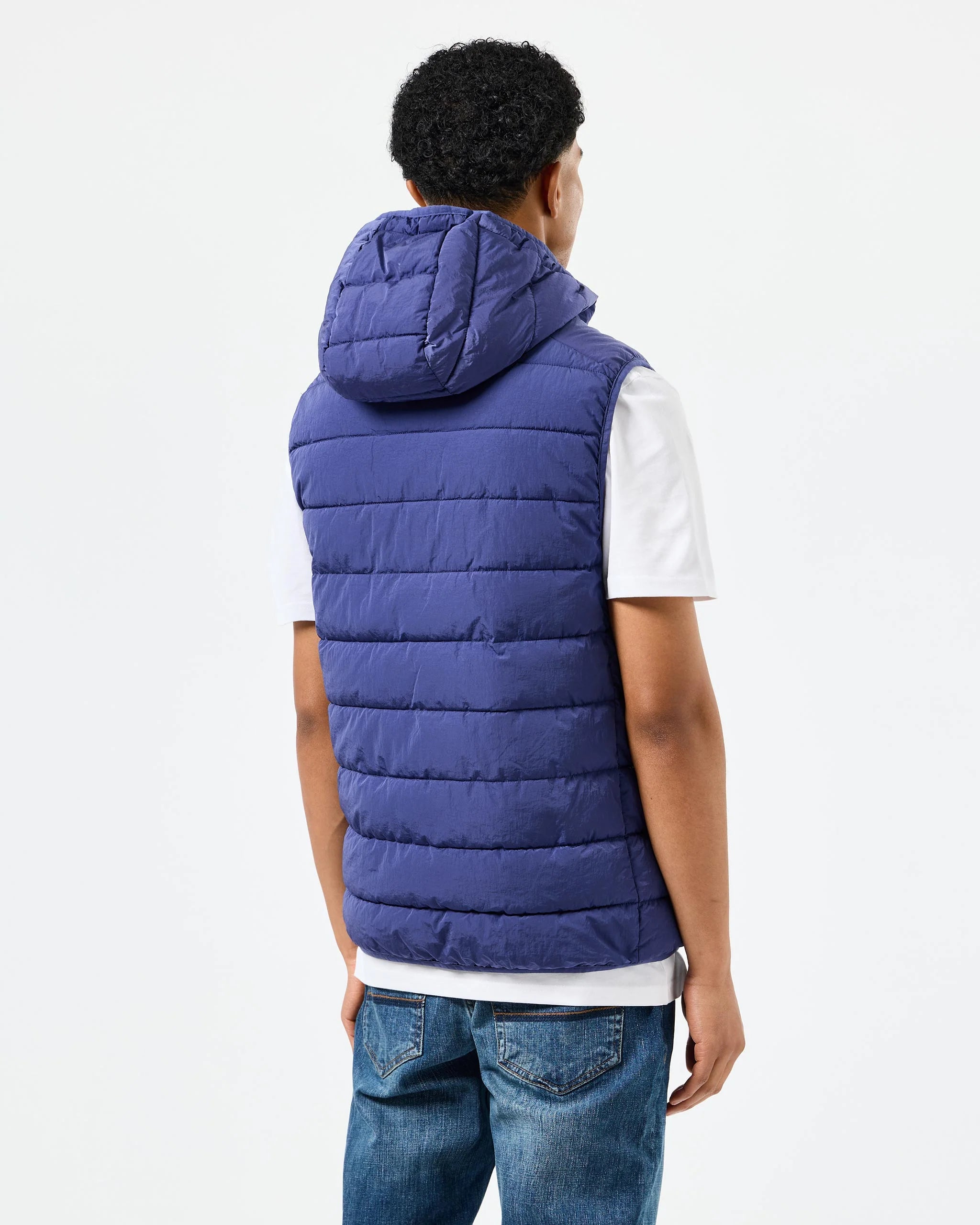 Weekend Offender Toronto Hooded Gilet in Bright Navy