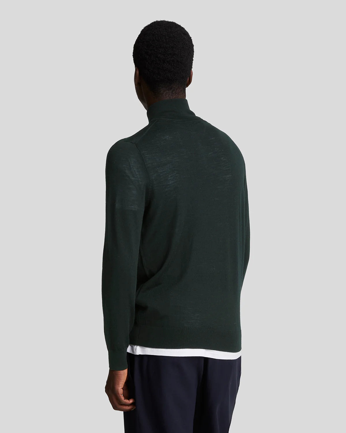Lyle & Scott Tonal Eagle Merino Wool 1/4 Zip Jumper Jet Black