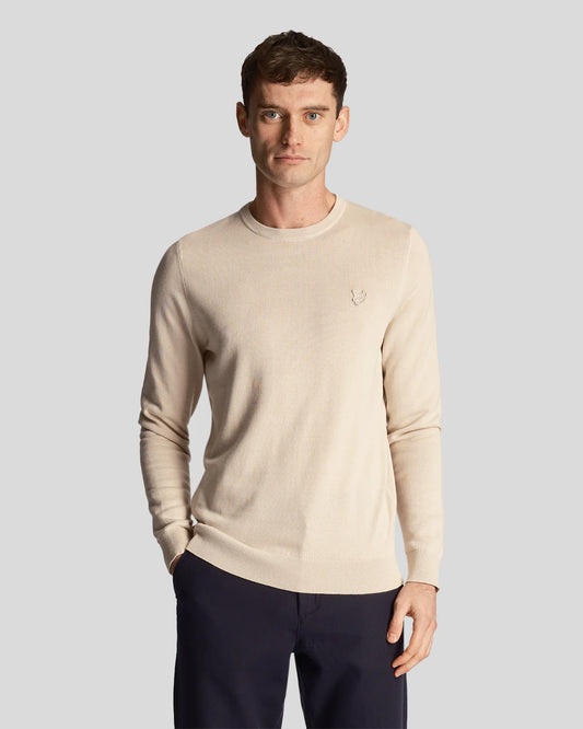 Lyle & Scott Tonal Eagle Cotton Crew Neck Jumper Cove