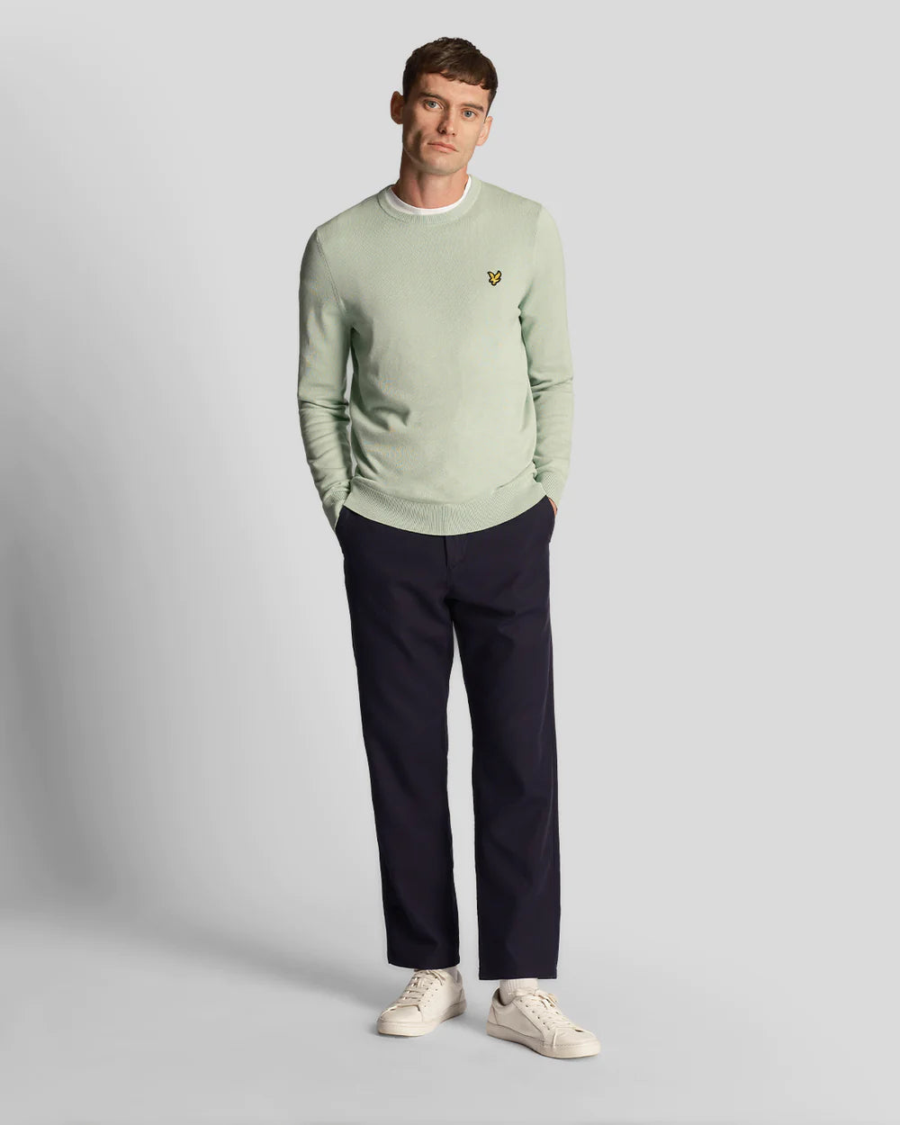 Lyle & Scott Cotton Crew Neck Jumper Turquoise Shadow