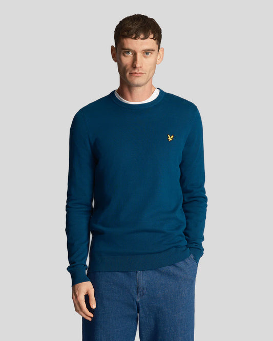Lyle & Scott Cotton Crew Neck Jumper Apres Navy