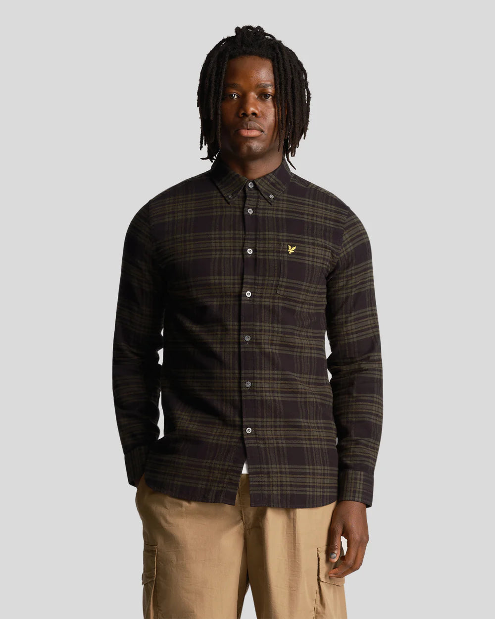 Lyle & Scott Check Flannel Shirt Mountain Moss