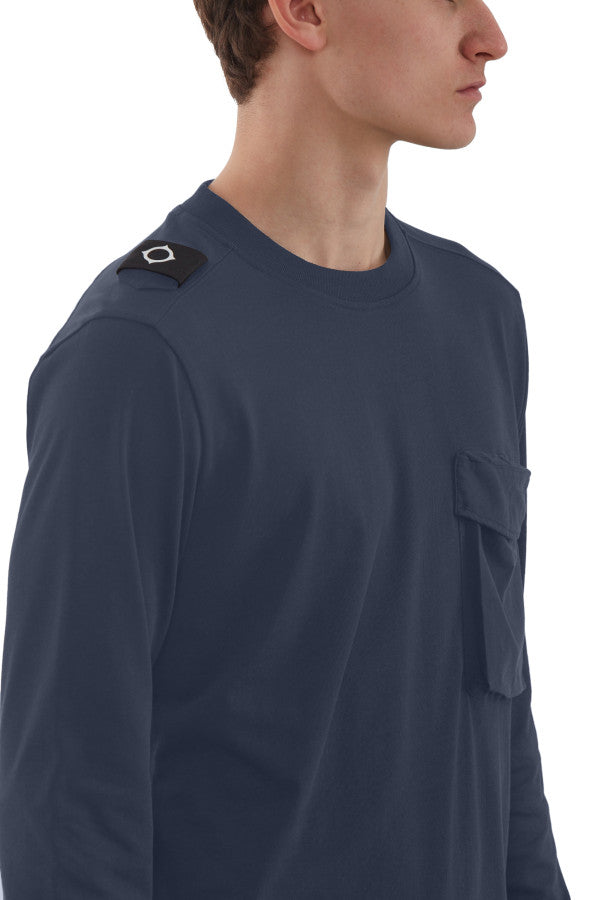 Ma.Strum LS Cargo Pocket Tee Ink Navy