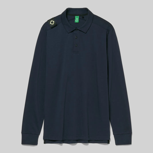 Ma.Strum Crest LS Jersey Polo Ink Navy