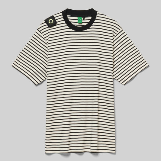 Ma.Strum Stripe Badge T-Shirt Jet Black
