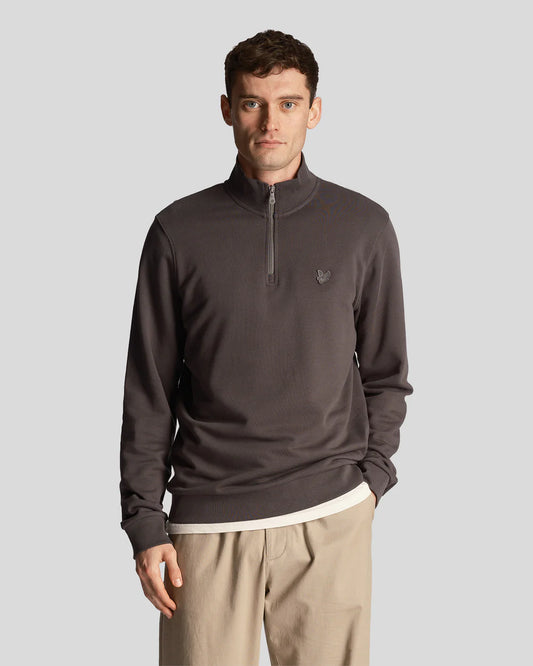 Lyle & Scott Tonal Eagle 1/4 Zip Sweatshirt Gunmetal