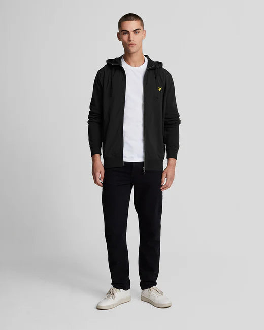Lyle & Scott Hybrid Zip Hoodie Jet Black