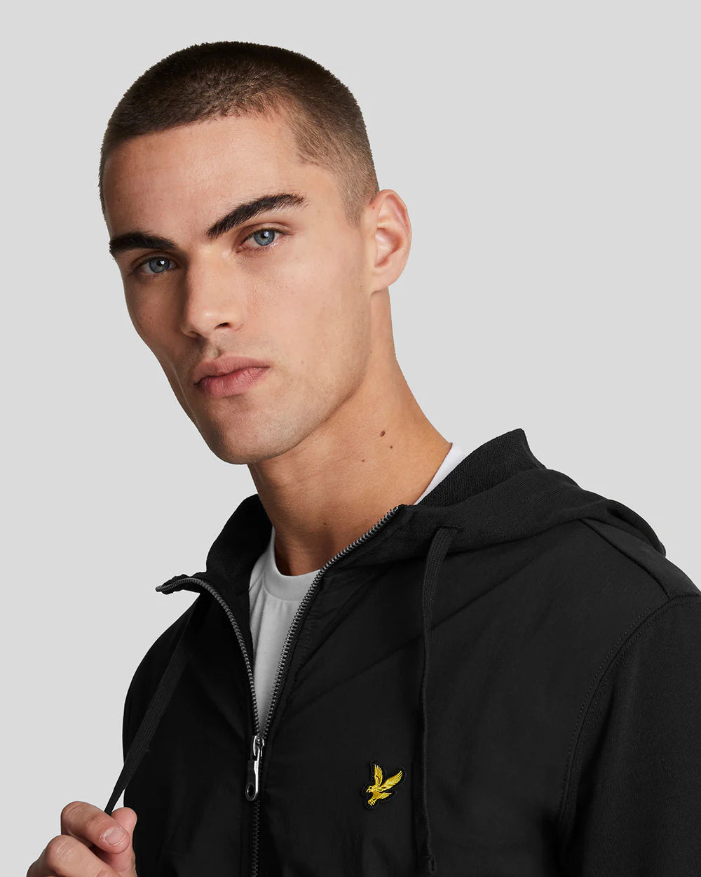 Lyle & Scott Hybrid Zip Hoodie Jet Black