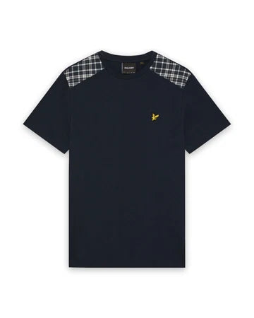 Lyle & Scott Check Panelled T-Shirt Dark Navy