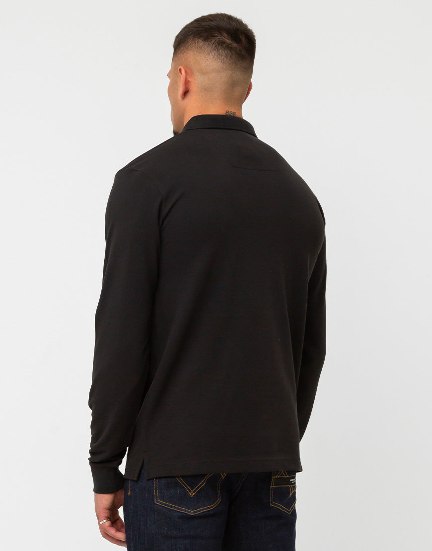 Marshall Artist L/S Siren Embroidered Logo Polo Black