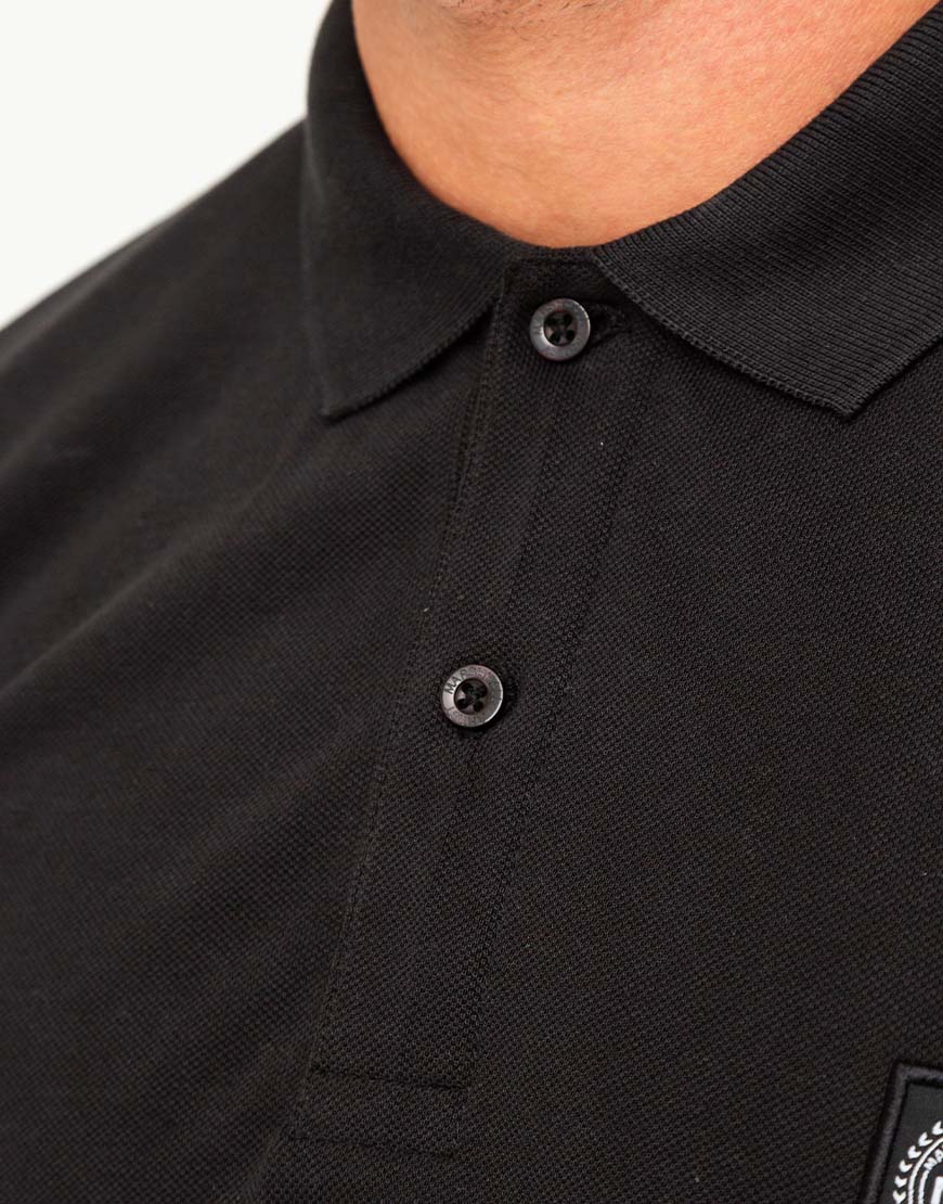 Marshall Artist L/S Siren Embroidered Logo Polo Black