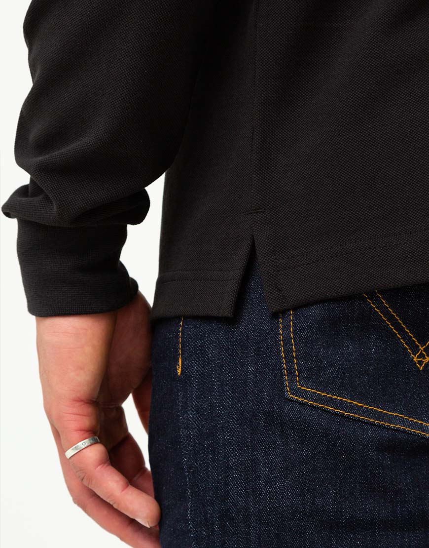 Marshall Artist L/S Siren Embroidered Logo Polo Black
