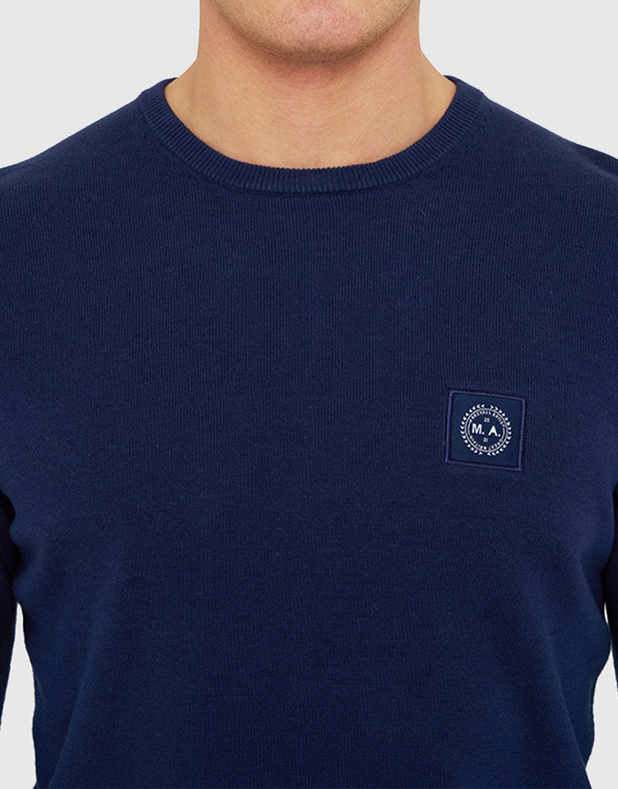 Marshall Artist Siren Knitted Crewneck Jumper Navy