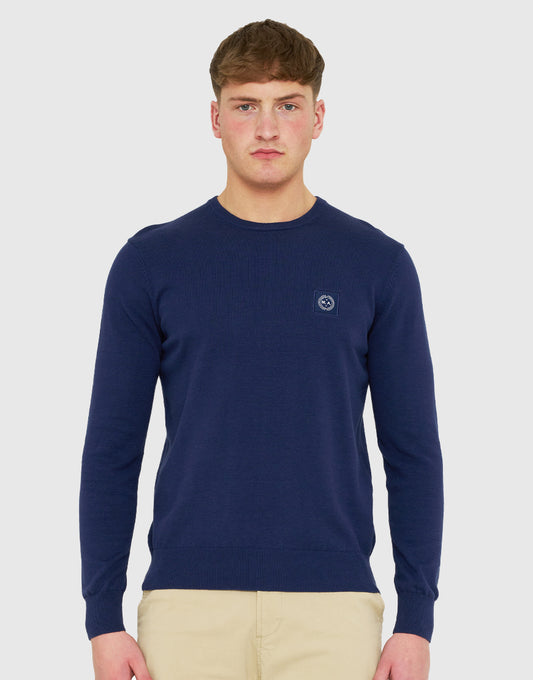 Marshall Artist Siren Knitted Crewneck Jumper Navy
