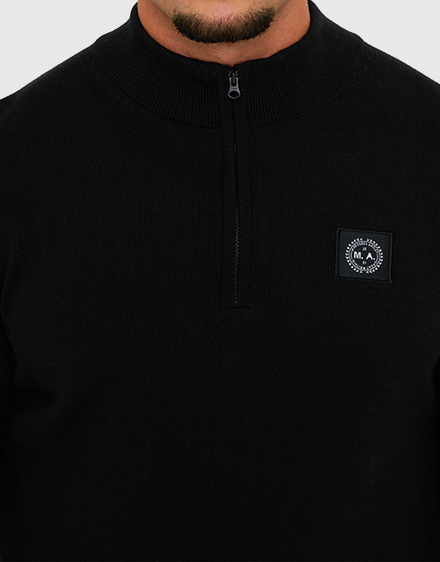 Marshall Artist Siren 1/4 Zip Knitted Jumper Black
