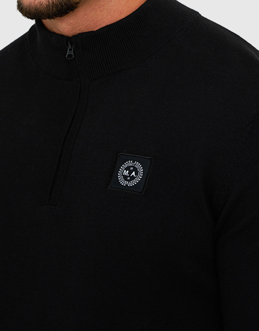 Marshall Artist Siren 1/4 Zip Knitted Jumper Black