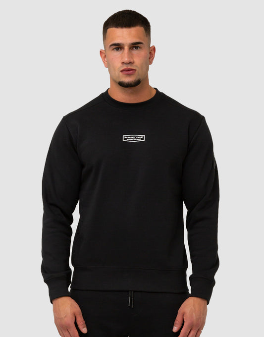 Marshall Artist Siren Box Crew Sweat in Black
