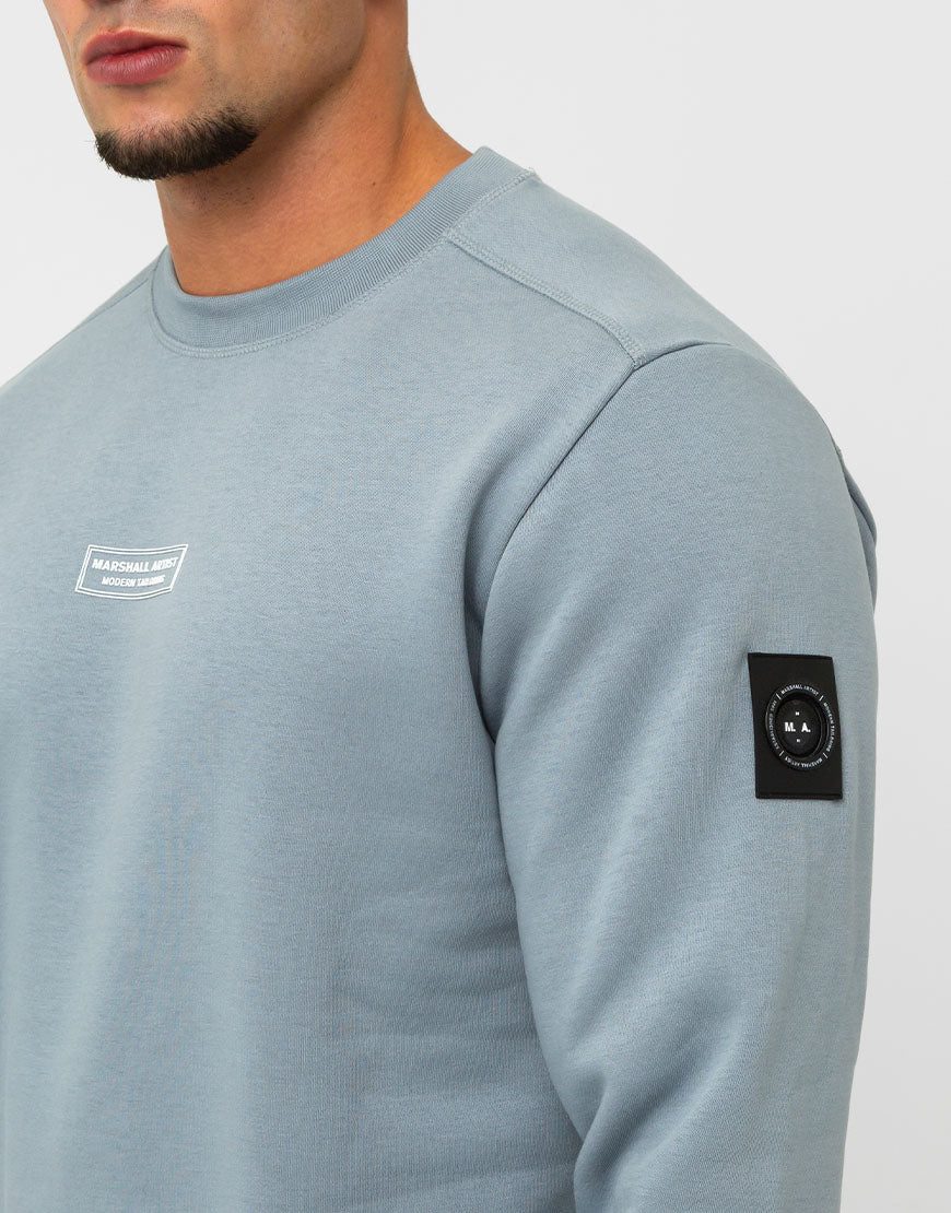 Marshall Artist Siren Box Crew Sweat in Nardo Grey