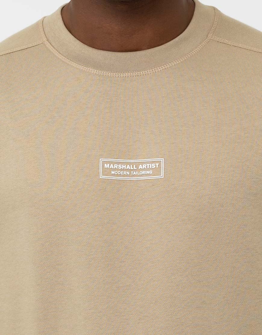 Marshall Artist Siren Box Crew Sweat in Stone